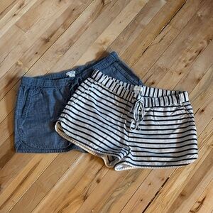 J. Crew Black Striped and Solid Denim  Shorts